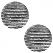 Basic cabochon 20mm stripe Metallic silver